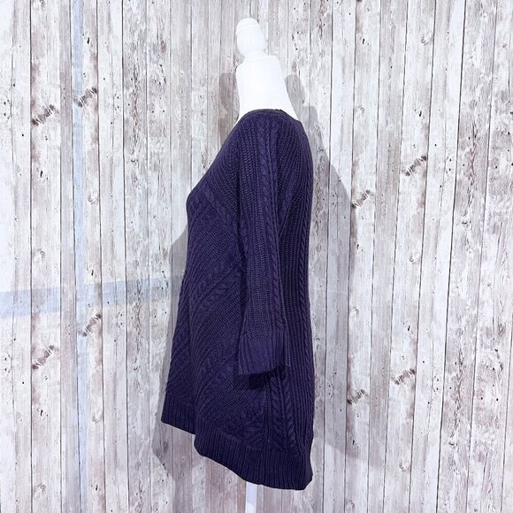 Women's New York & Company Sweater | Purple | 3/4 Sleeve | Round Neck | Small - Picture 2 of 13